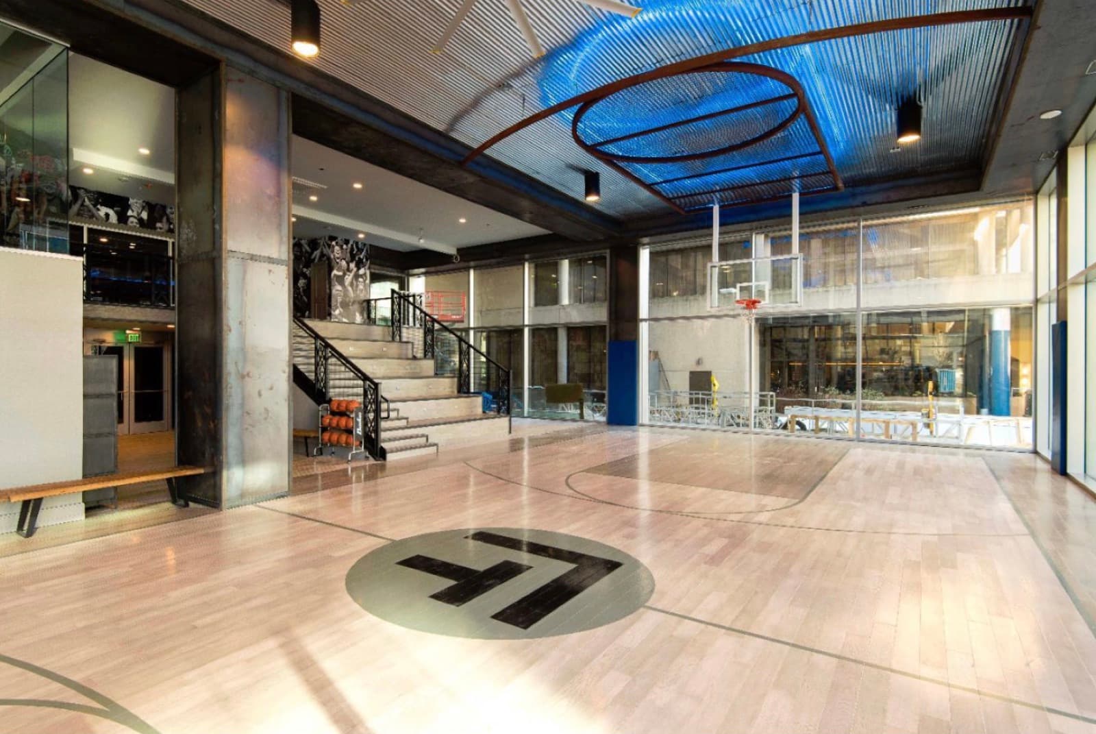 Indoor basketball court