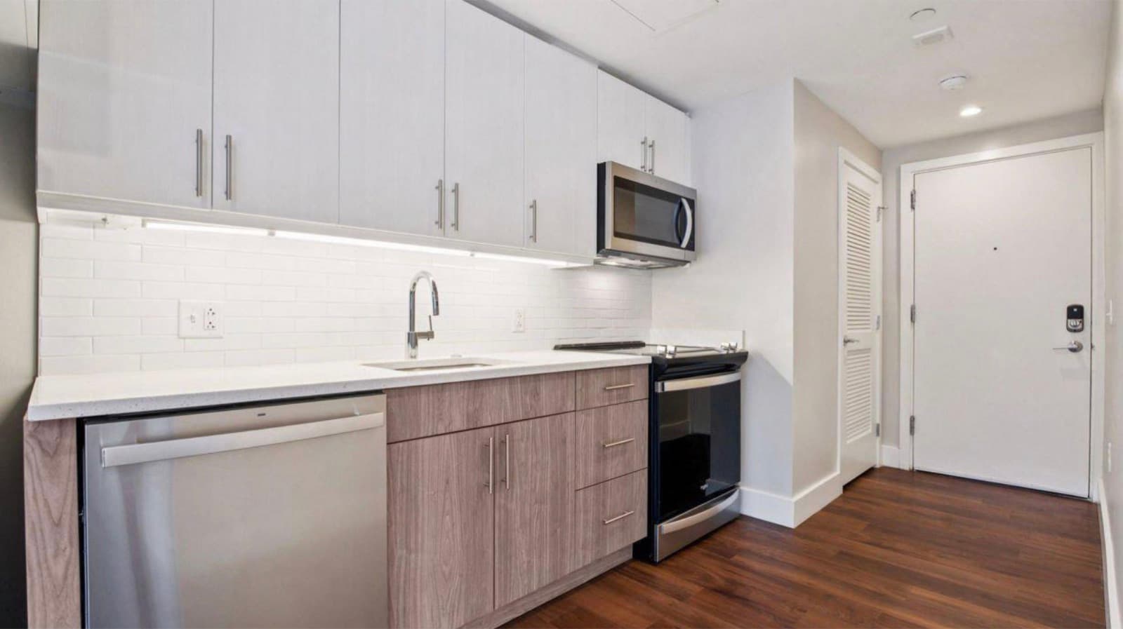 Modern kitchen with stainless appliances
