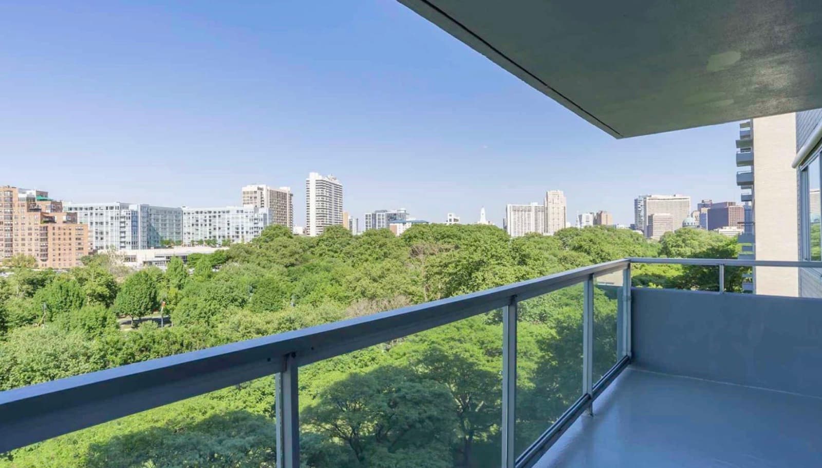 Private balcony overlooking the park