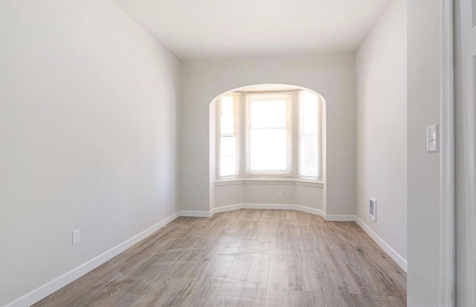 Living room with bay window